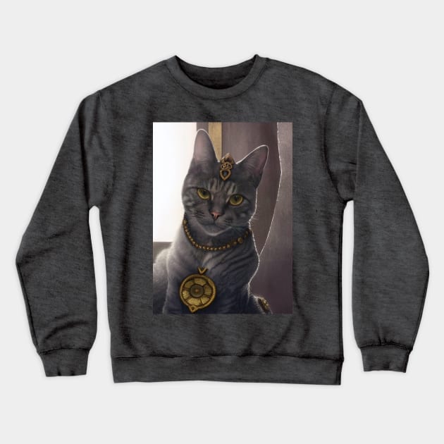 Mystic Mage Cat: Aureus Crewneck Sweatshirt by Dendros-Studio